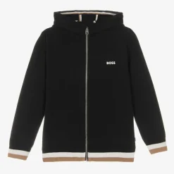 BOSS Tops*Boys Black Knitted Zip-Up Top