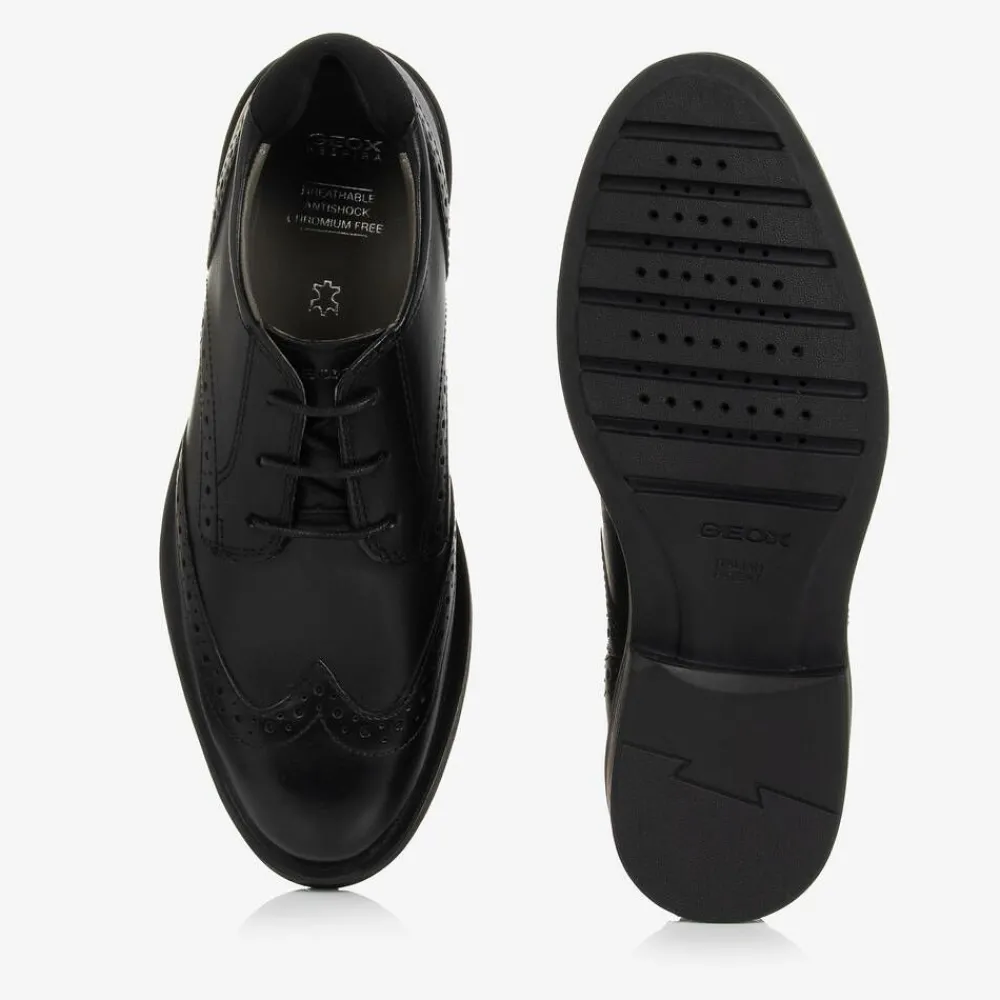 Geox School Shoes|Brogues*Boys Black Leather Brogues