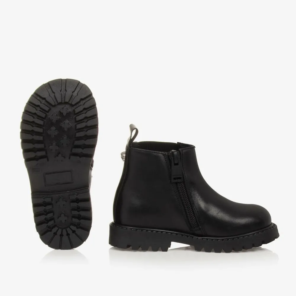 Versace Boots|Boots*Boys Black Leather Chelsea Boots
