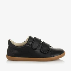 Tip Toey Joey Trainers|School Shoes*Boys Black Leather Velcro Trainers