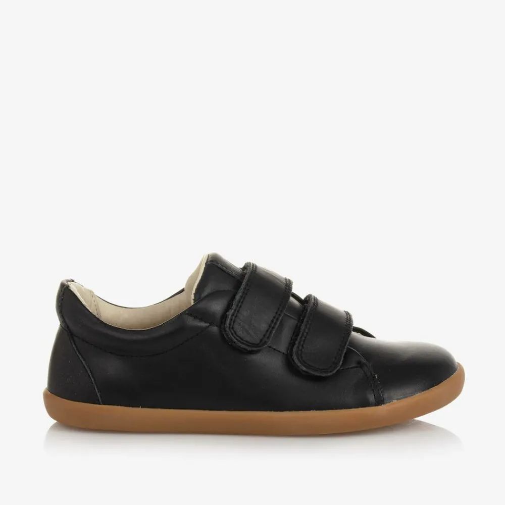 Tip Toey Joey Trainers|School Shoes*Boys Black Leather Velcro Trainers