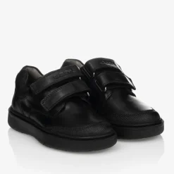 Geox Trainers|School Shoes*Boys Black Leather Velcro Shoes