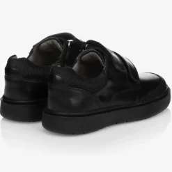 Geox Trainers|School Shoes*Boys Black Leather Velcro Shoes