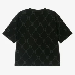 HUGO Tops*Boys Black Monogram Cotton T-Shirt