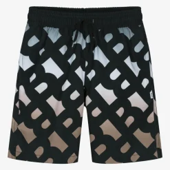 BOSS Swimwear*Boys Black Monogram Swim Shorts