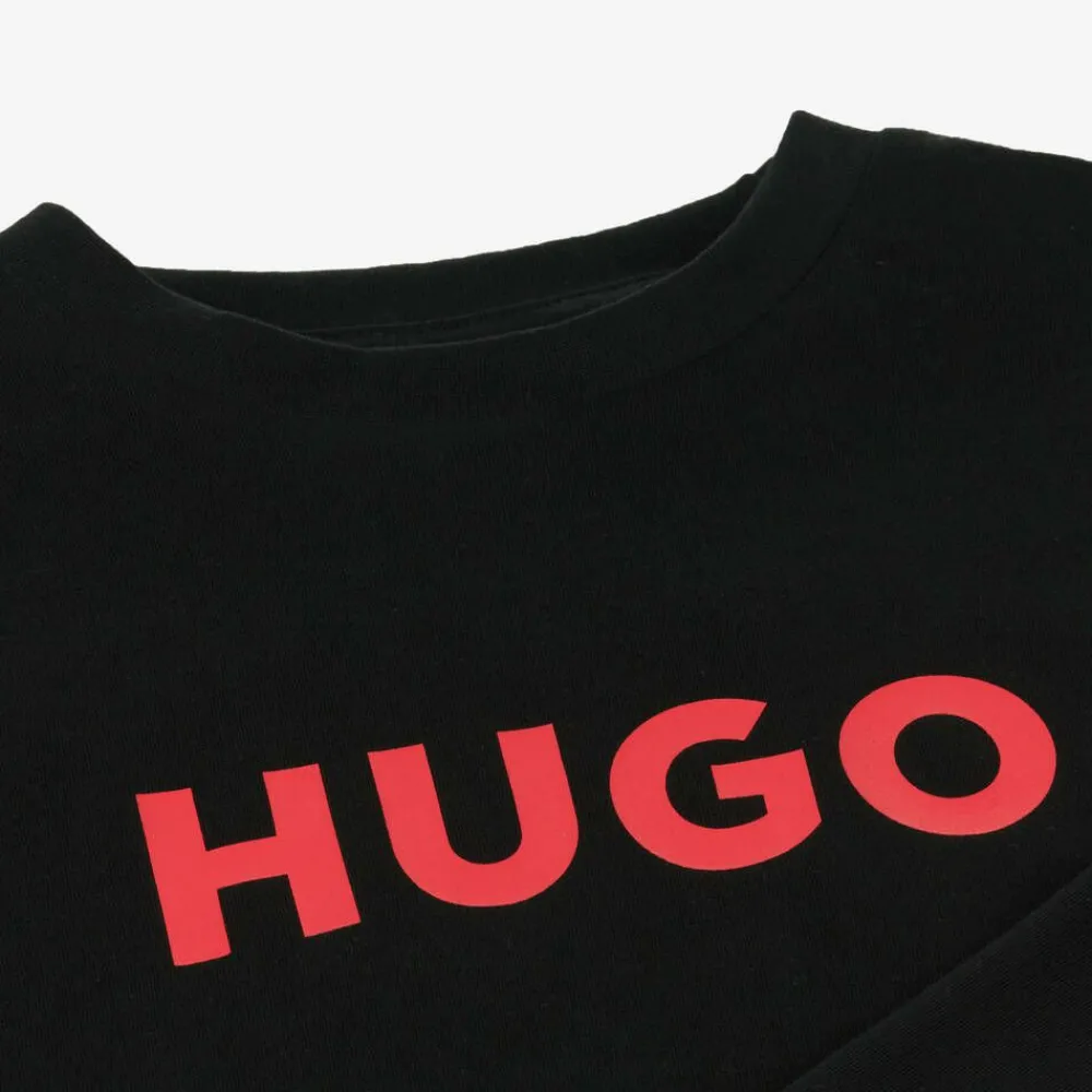 HUGO Tops*Boys Black Organic Cotton Top