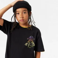 Molo Tops*Boys Black Organic Cotton UFO T-Shirt