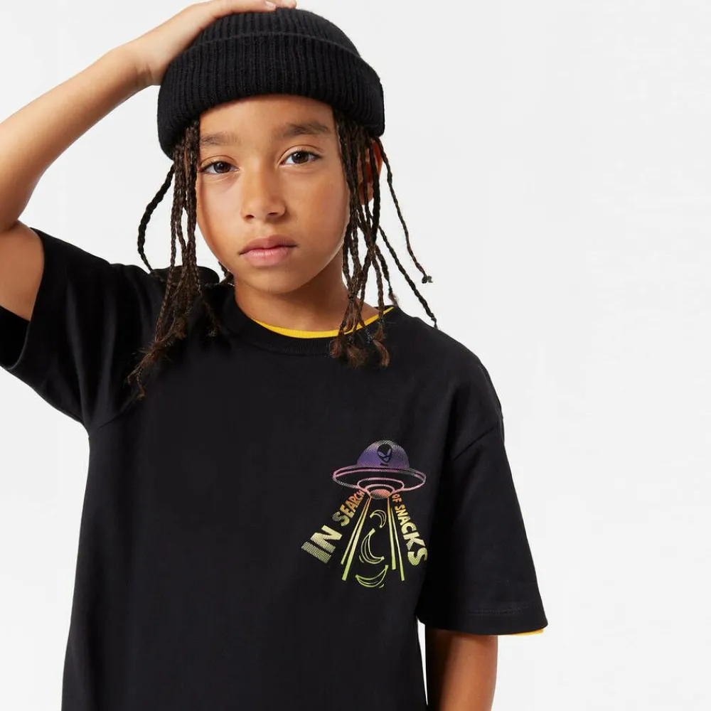 Molo Tops*Boys Black Organic Cotton UFO T-Shirt