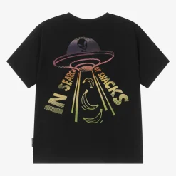 Molo Tops*Boys Black Organic Cotton UFO T-Shirt