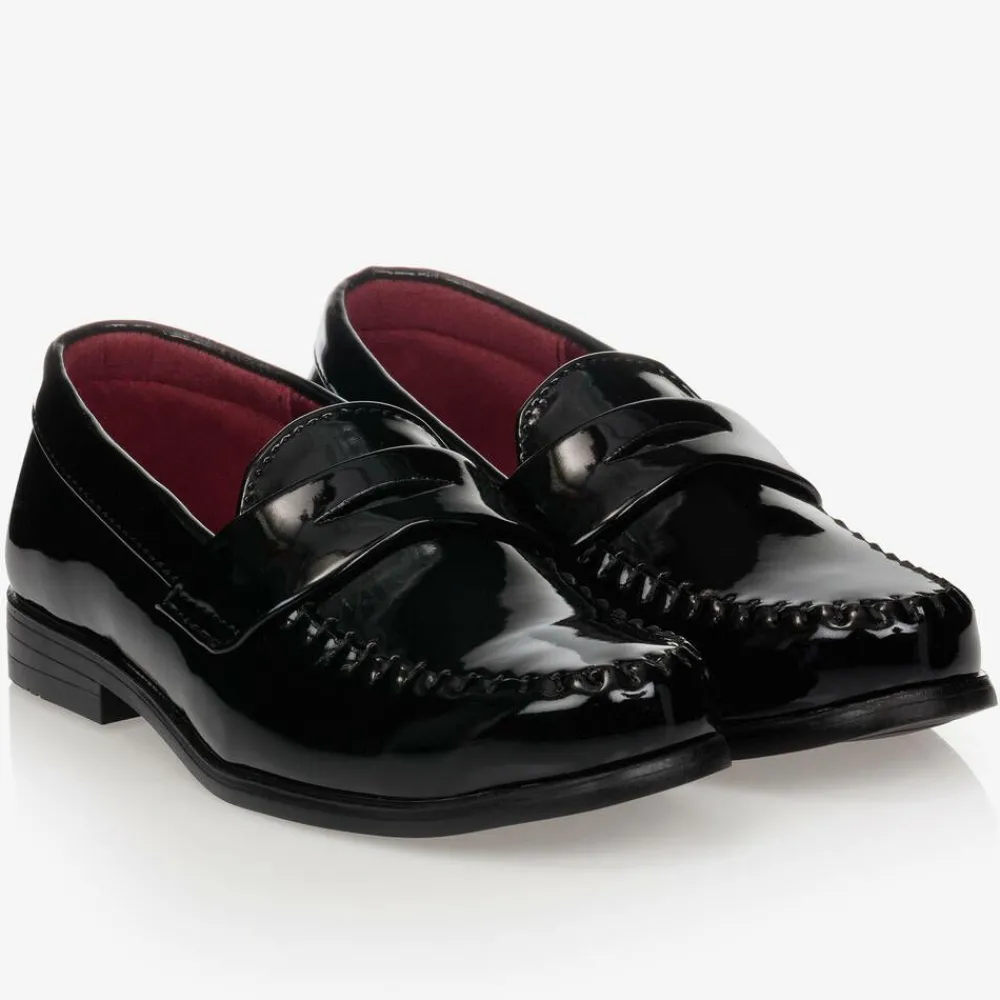Romano Loafers & Moccasins|Loafers & Moccasins*Boys Black Patent Penny Loafers