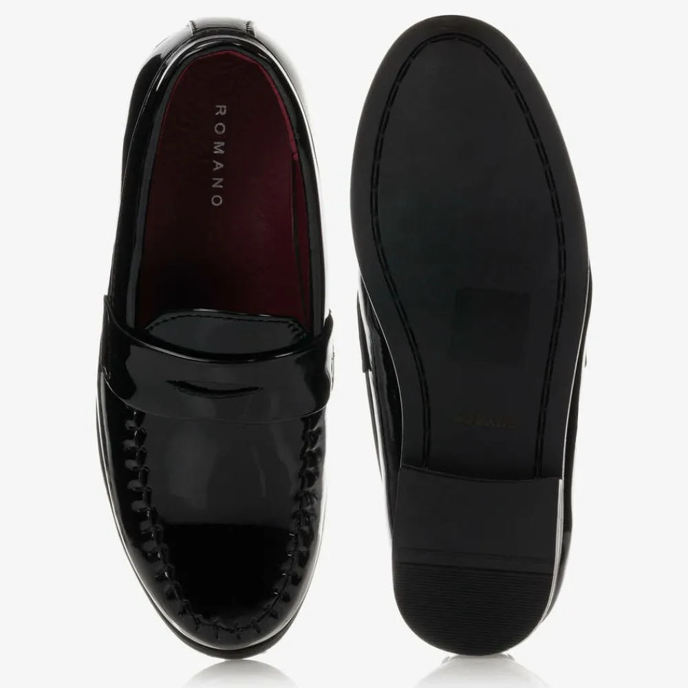 Romano Loafers & Moccasins|Loafers & Moccasins*Boys Black Patent Penny Loafers