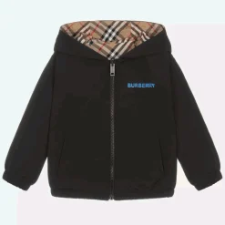 Burberry Coats & Jackets*Boys Black Reversible Vintage Check Jacket