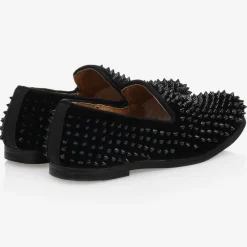 Romano Loafers & Moccasins|Loafers & Moccasins*Boys Black Velvet Studded Loafers