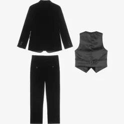 Romano Suits*Boys Black Velvet Suit