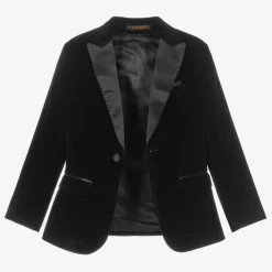 Romano Suits*Boys Black Velvet Suit