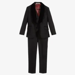 Romano Suits*Boys Black Velvet Trim Suit