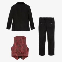 Romano Suits*Boys Black Velvet Trim Suit