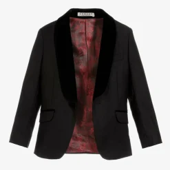 Romano Suits*Boys Black Velvet Trim Suit