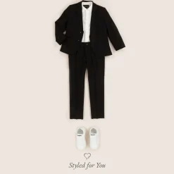 Emporio Armani Suits*Boys Black Wool Single-Breasted Suit