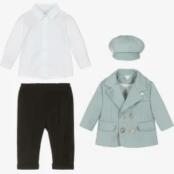 Andreeatex Suits|Suits*Boys Blue & Black Double Breasted Suit