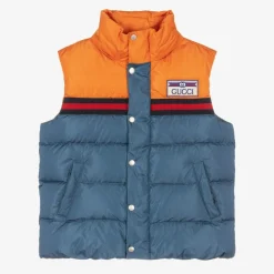 Gucci Coats & Jackets*Boys Blue & Orange Puffer Gilet