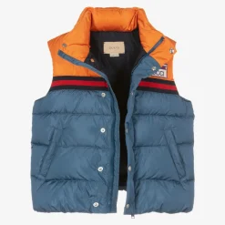 Gucci Coats & Jackets*Boys Blue & Orange Puffer Gilet
