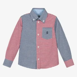 Dr. Kid Tops*Boys Blue & Red Check Cotton Shirt