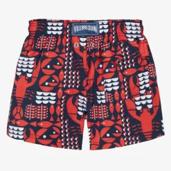 Vilebrequin Swimwear*Boys Blue & Red Lobster Swim Shorts