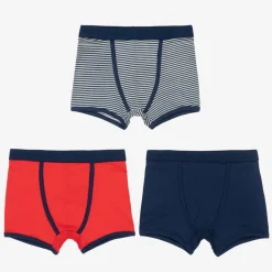 Childrensalon Essentials Underwear*Boys Blue & Red Organic Boxer Briefs (3 Pack)