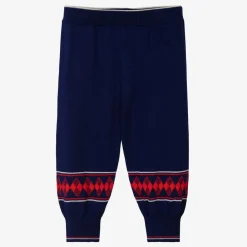 Gucci Trousers|Trousers*Boys Blue & Red  Wool Knit Trousers