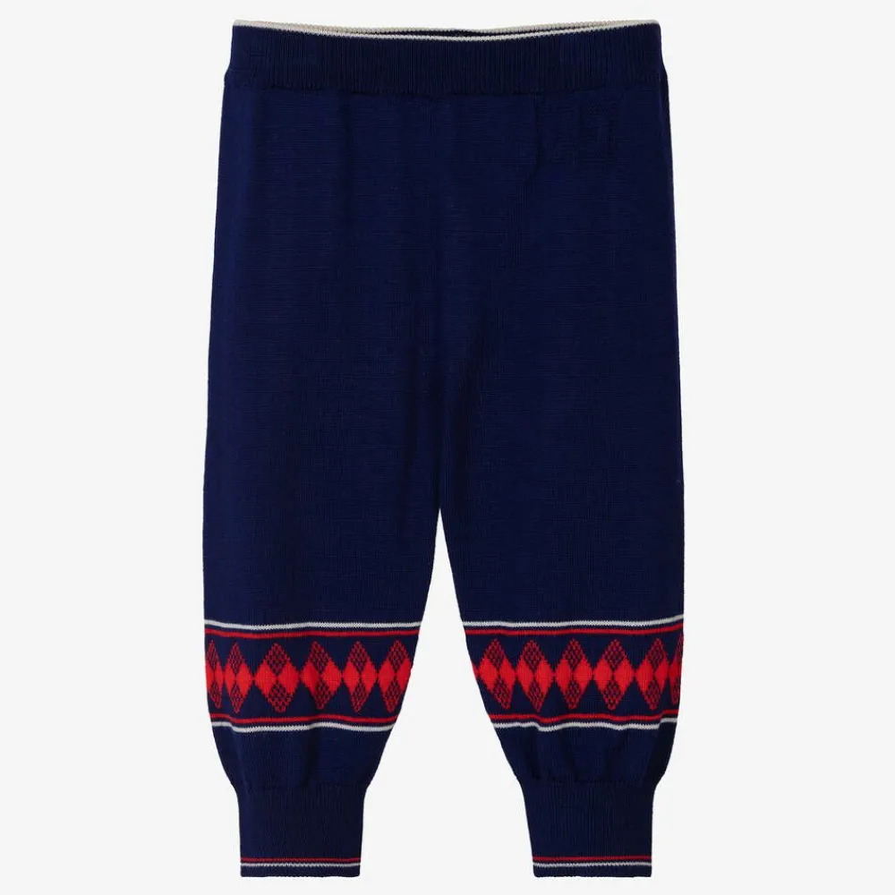 Gucci Trousers|Trousers*Boys Blue & Red Wool Knit Trousers