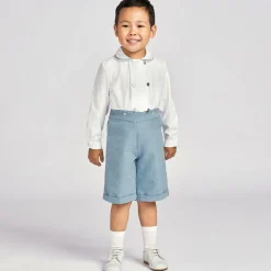 Ancar Outfit Sets|Outfit Sets*Boys Blue & White Cotton Buster Suit