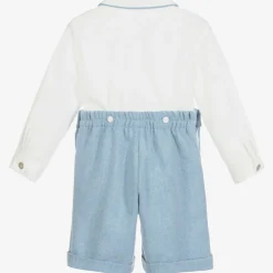 Ancar Outfit Sets|Outfit Sets*Boys Blue & White Cotton Buster Suit