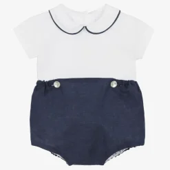 Ancar Outfit Sets|Outfit Sets*Boys Blue & White Cotton Buster Suit