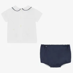 Ancar Outfit Sets|Outfit Sets*Boys Blue & White Cotton Buster Suit