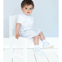 Ancar Outfit Sets|Outfit Sets*Boys Blue & White Cotton Buster Suit