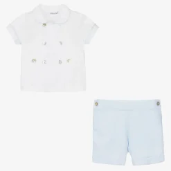 Ancar Outfit Sets|Outfit Sets*Boys Blue & White Cotton Buster Suit