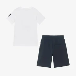 AIGNER Outfit Sets*Boys Blue & White Cotton Shorts Set