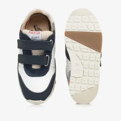Pom dApi Trainers|Trainers*Boys Blue & White Leather Trainers