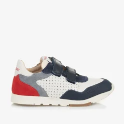Pom dApi Trainers|Trainers*Boys Blue & White Leather Trainers