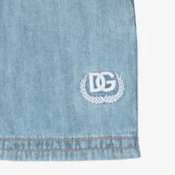 Dolce amp; Gabbana Shorts*Boys Blue Chambray DG Shorts
