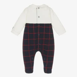 Emile et Rose Babysuits*Boys Blue Check Babygrow