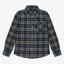 Dr. Kid Tops*Boys Blue Check Cotton Shirt