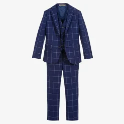 Romano Suits*Boys Blue Check Suit