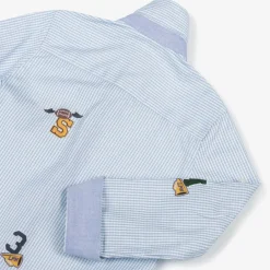 Lapin House Tops*Boys Blue Checked Cotton Shirt