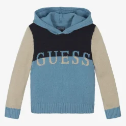 Guess Tops*Boys Blue Colourblock Hooded Sweater