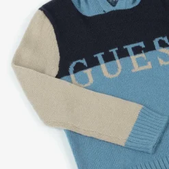 Guess Tops*Boys Blue Colourblock Hooded Sweater