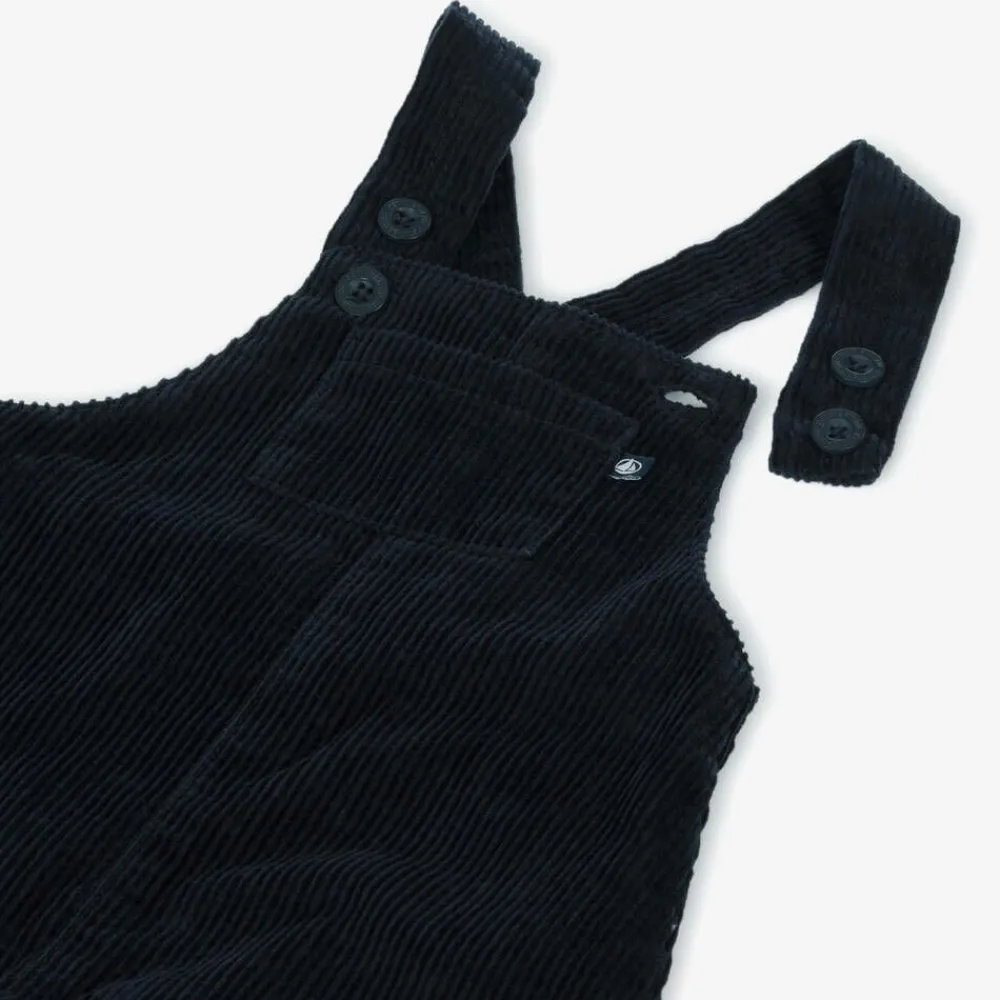 Petit Bateau Trousers*Boys Blue Corduroy Dungarees