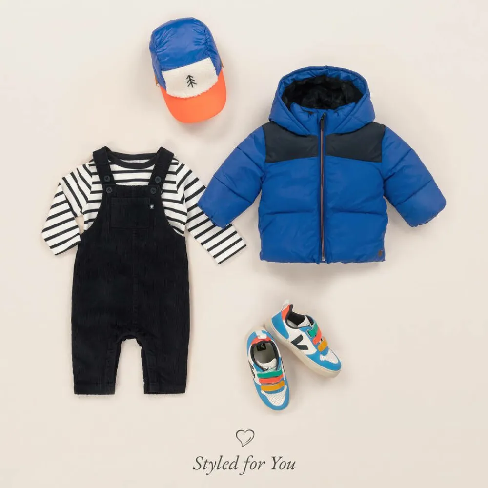 Petit Bateau Trousers*Boys Blue Corduroy Dungarees