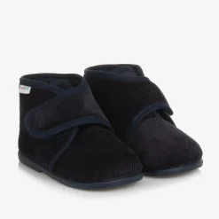 Pisamonas Slippers|Slippers*Boys Blue Corduroy Slippers